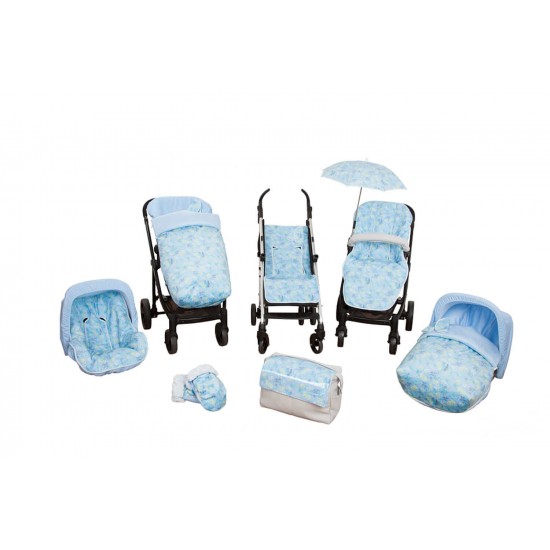 Babytasche Stuhl Garten Blau Fäustlinge