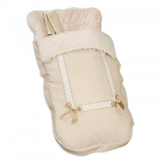Babytasche Stuhlhussen Harnisch aus Leder Beige