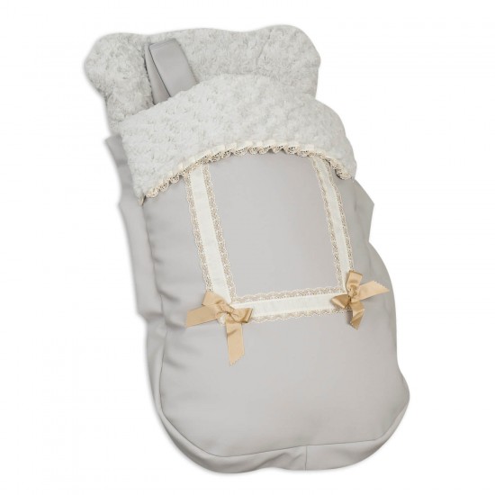 Babytasche Stuhl mit Leder Harness graue Abdeckungen