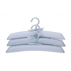 Set of 3 hangers lined fabric Punto Blanco Celestial