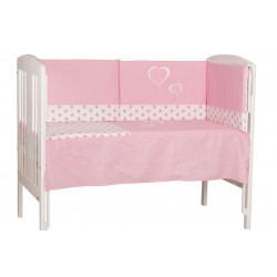 Crib comforter and protector 60 x 120 pink hearts